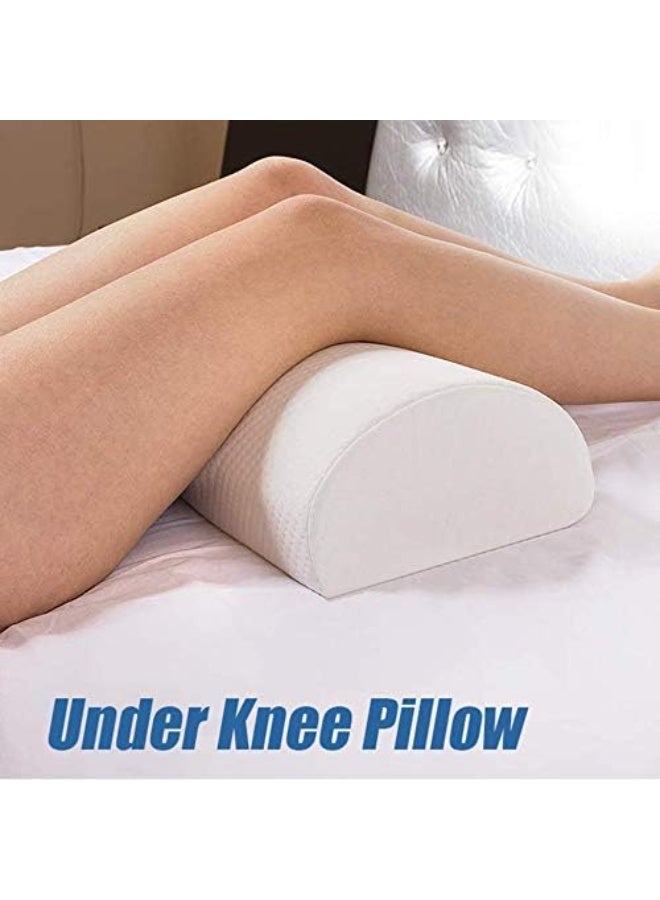 DUNISO وسادة الساق، وسادة طبية على شكل نصف قمر، وسادة ركبة متعددة الوظائف، وسادات الساق من رغوة الذاكرة، ناعمة ولكن ثابتة، للنوم على الظهر أو الجانب، بيضاء - Image 3