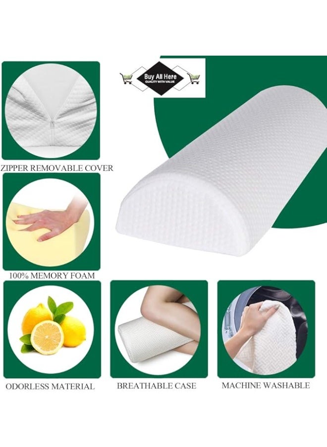 DUNISO وسادة الساق، وسادة طبية على شكل نصف قمر، وسادة ركبة متعددة الوظائف، وسادات الساق من رغوة الذاكرة، ناعمة ولكن ثابتة، للنوم على الظهر أو الجانب، بيضاء - Image 5