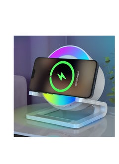 Excefore Night Lights Bluetooth Speaker, Wireless Charger 15W with Phone Holder, Room Decor, Touch Control Bedside Lamp Dimmable with Dynamic Colored Music Light, Gifts for Teenage Girls Boys  - Image 1
