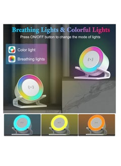 Excefore Night Lights Bluetooth Speaker, Wireless Charger 15W with Phone Holder, Room Decor, Touch Control Bedside Lamp Dimmable with Dynamic Colored Music Light, Gifts for Teenage Girls Boys  - Image 4