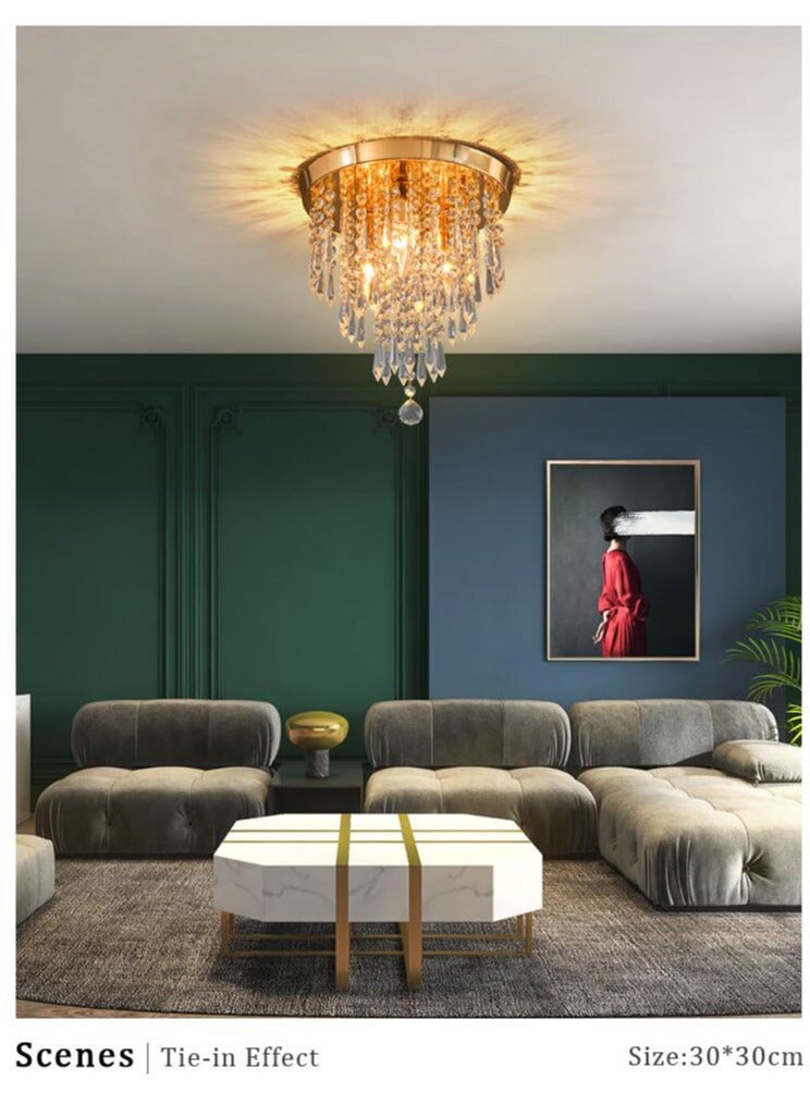 Hanging Crystal Ceiling Light Corridor Living Room Bedroom Home Decor Lamp Surface Aisle Lighting