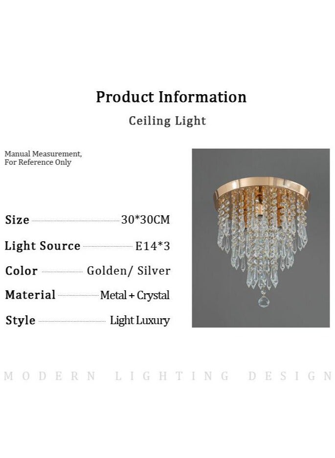Hanging Crystal Ceiling Light Corridor Living Room Bedroom Home Decor Lamp Surface Aisle Lighting