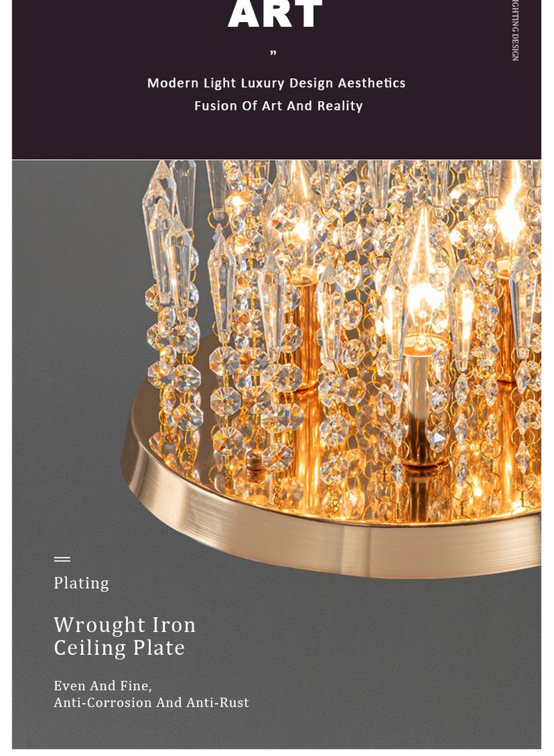 Hanging Crystal Ceiling Light Corridor Living Room Bedroom Home Decor Lamp Surface Aisle Lighting