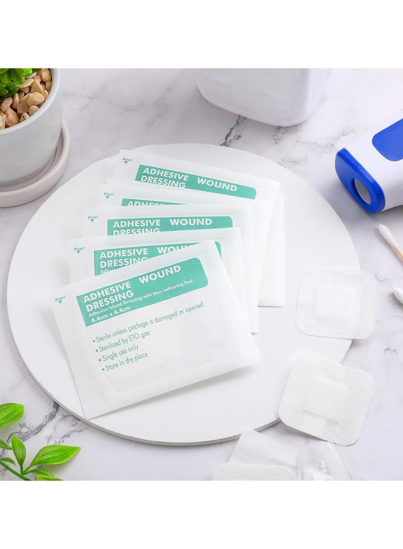 King Mariot 50 Pcs | Bordered Gauze Adhesive Island Dressing | 4.4cm x 4.4cm | Nonwoven Fabric with Pad | Breathable & Ideal for Wound Care - Image 4