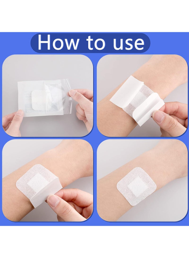 King Mariot 50 Pcs | Bordered Gauze Adhesive Island Dressing | 4.4cm x 4.4cm | Nonwoven Fabric with Pad | Breathable & Ideal for Wound Care - Image 2