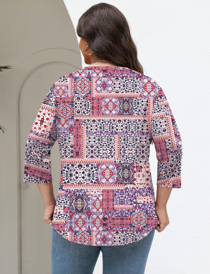 TFSDOD Plus Size Womens Blouses Blouses for Women Dressy Casual Spring Shirts for Women Blouse Pleated T Shirts - Image 5