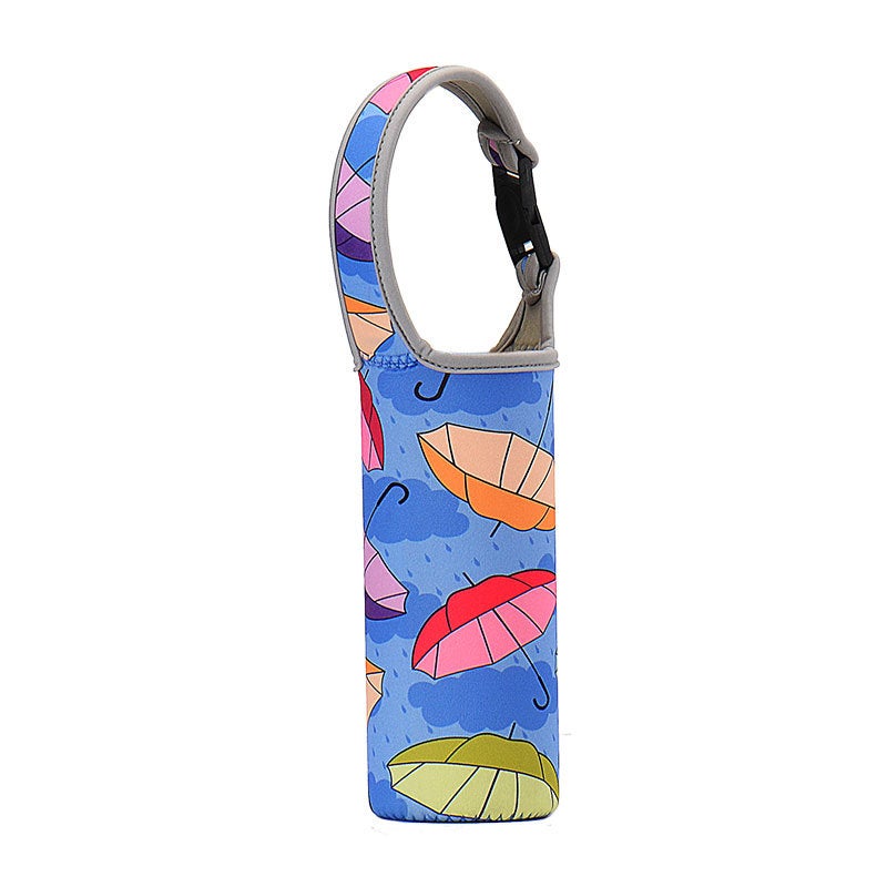 Insulated Cartoon Cup Sleeve Neoprene Simple Design Umbrella Blue 