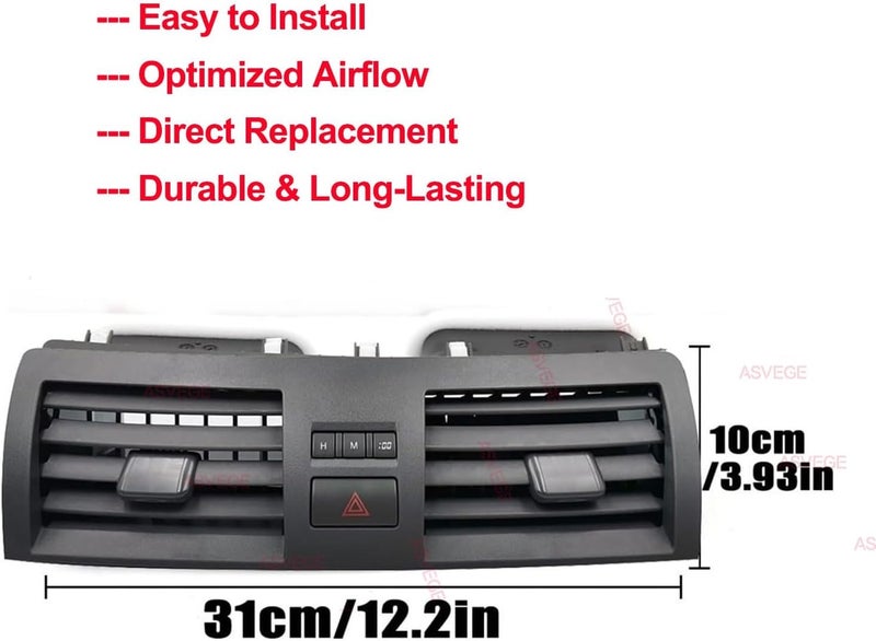 ASVEGE Dashboard AC Vent Outlet Panel for Toyota Camry 2007-2013 - Center Air Conditioning Grille Replacement (OE 55660-06100) - Image 4