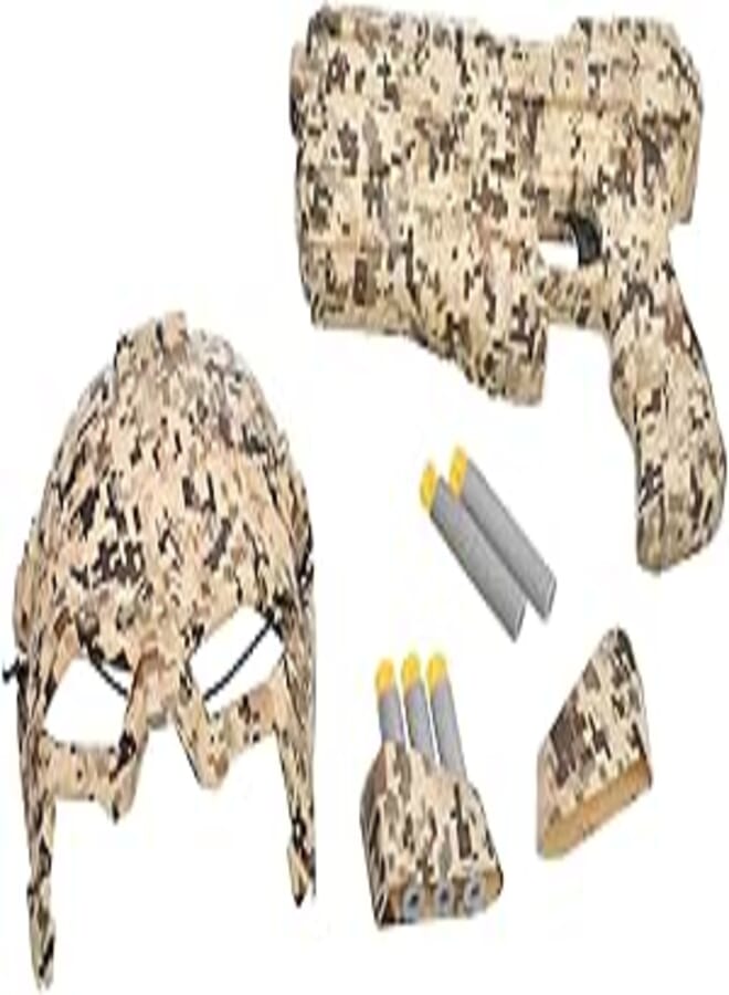 accessories shop Plastic Army Toy With Mask Amazing Design And Large Gun Add More Funny For Children Set Of 9 Pieces - Multi Color 