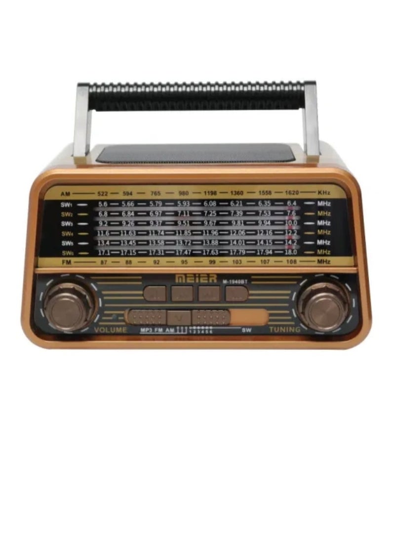 ماير راديو M-1940BT بطاقة TF ومشغل MP3 مكبر صوت قابل لإعادة الشحن بتصميم قديم متعدد الألوان - Image 3