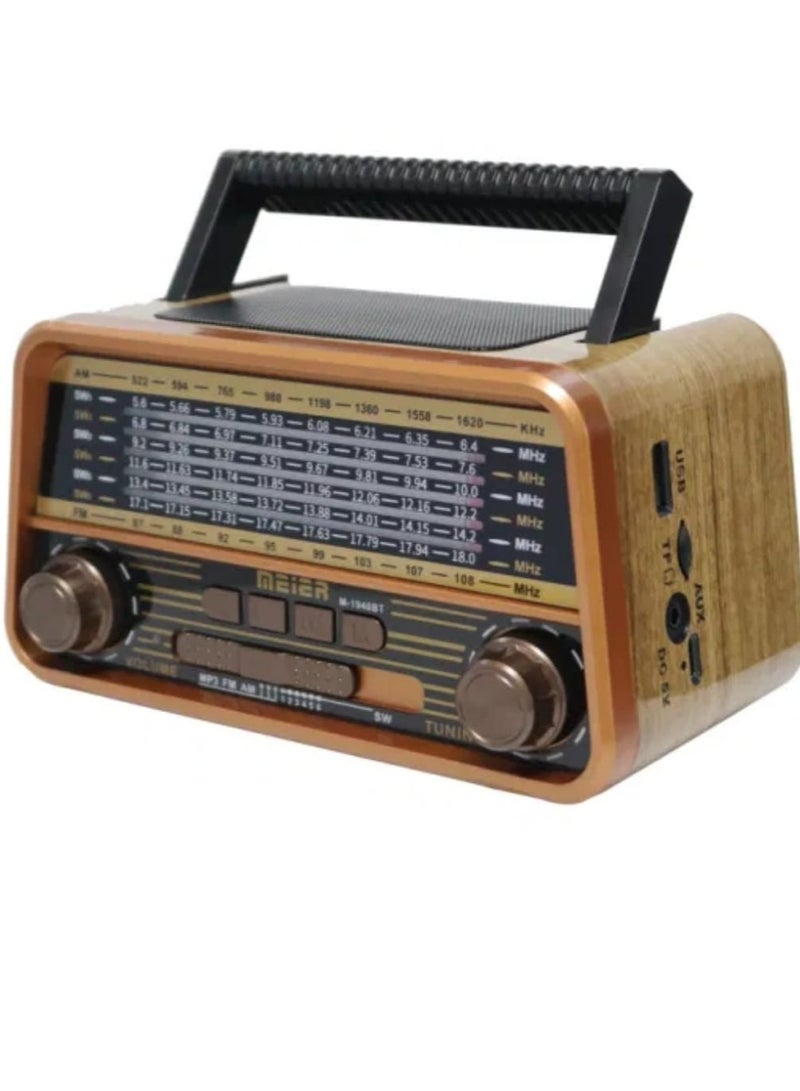 ماير راديو M-1940BT بطاقة TF ومشغل MP3 مكبر صوت قابل لإعادة الشحن بتصميم قديم متعدد الألوان - Image 2