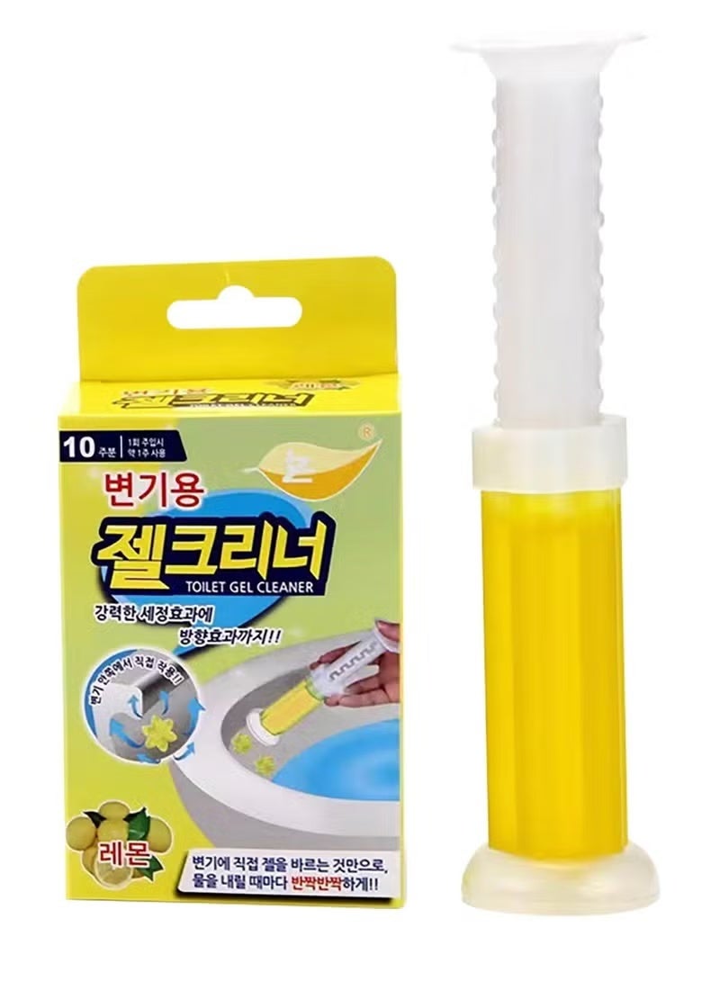 Floral scented toilet gel cleaner, 120ml. A descaler and odor remover for a clean bathroom. Long-lasting freshness. Easy to use. 12 flower gels per bottle. Lemon scent. - Image 1