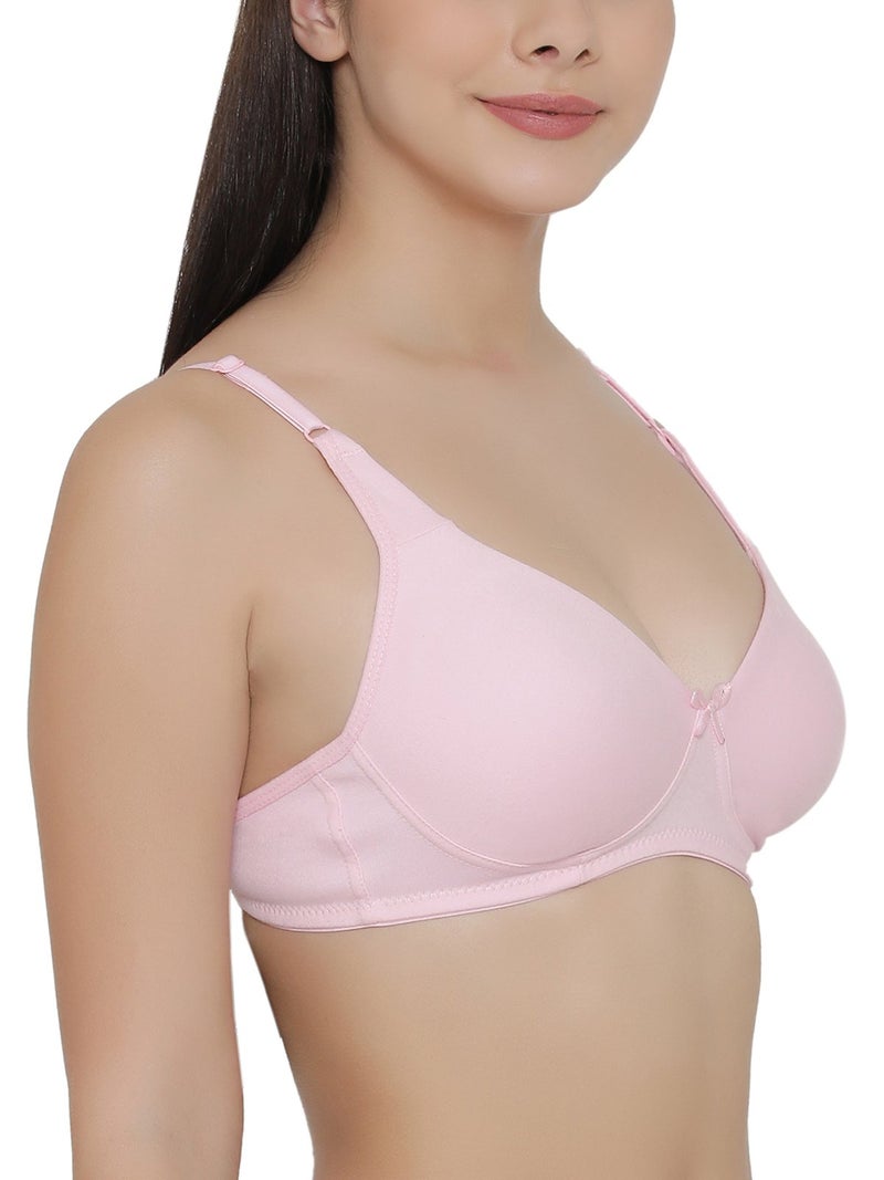 Clovia Women's Cotton Wirefree Full Cup Bra (Br0636P22_Pink 2_38C) - Image 2