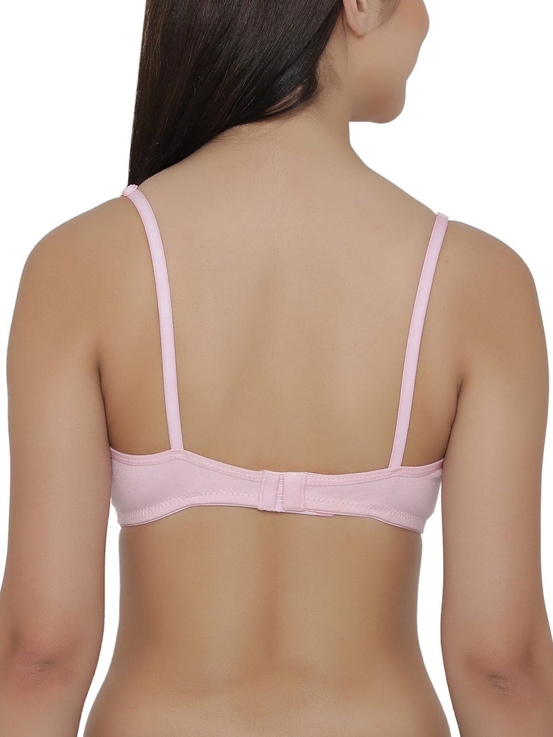 Clovia Women's Cotton Wirefree Full Cup Bra (Br0636P22_Pink 2_38C) - Image 4