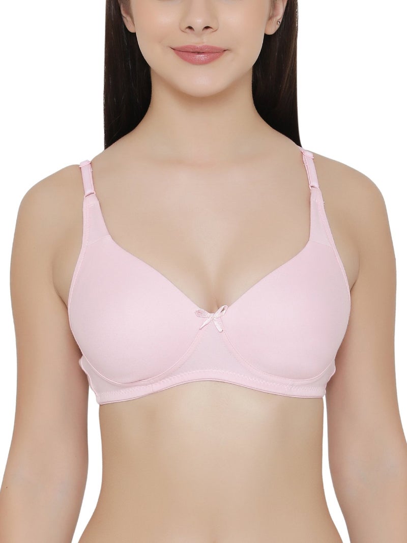 Clovia Women's Cotton Wirefree Full Cup Bra (Br0636P22_Pink 2_38C) - Image 1