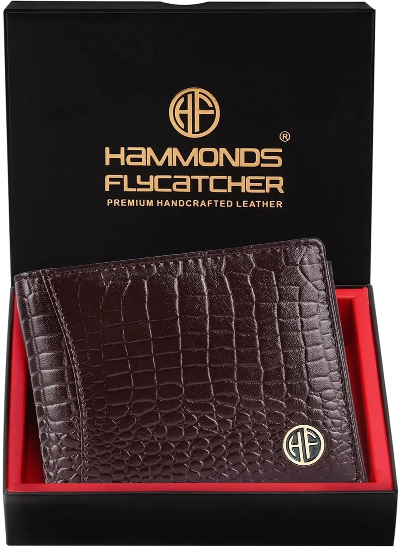 RFID Protected Bi-Fold Wallet for Men Leather Original, Mens Wallet, Leather Wallets for Men, Stylish Purse with 6 Card Slots, 3 ID Slot, Coin Pocket, Gift for Mens, Redwood Brown