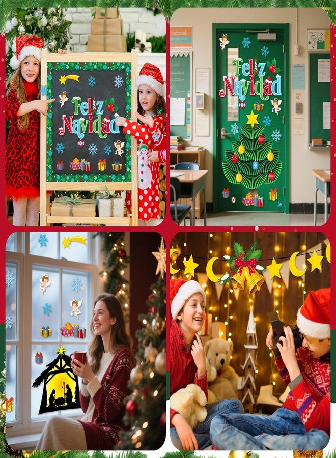 Funrous Christmas Bulletin Board Decorations Nativity Bulletin Board Set Feliz Navidad Spanish Christmas Decorations Nativity Scene Christian Religious Jesus Birth Cutout Border Church Sunday School - Image 5