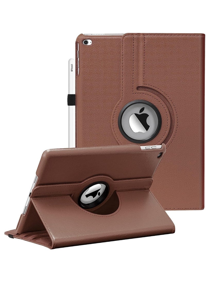 ELTRAZONE 360 Degree Rotating Case Cover for iPad 9.7 (2018/2017), iPad Air 2, iPad Air - Auto Sleep/Wake - Brown - Image 1