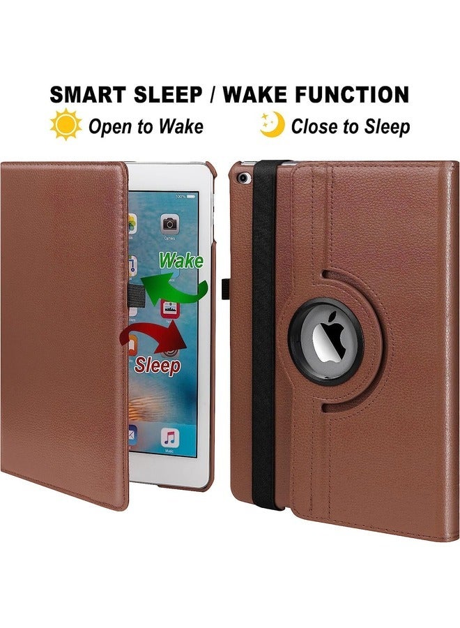 ELTRAZONE 360 Degree Rotating Case Cover for iPad 9.7 (2018/2017), iPad Air 2, iPad Air - Auto Sleep/Wake - Brown - Image 3