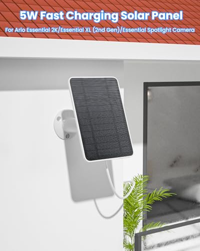 WININMETA Solar Panel Charger Compatible with Arlo Essential 2K Outdoor2nd GenEssential XL Camera2nd GenEssential Spotlight 5W Solar Panel with IP65 Waterproof 10ft Micro USBC Cable Wall Mount 4 Pack - Image 3
