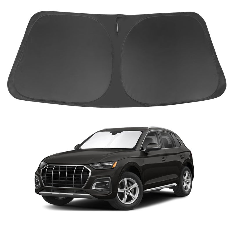 LHFLIVE Windshield Sun Shade Fit for 2018 2019 2020 2021 2022 2023 2024 2025 2026 Audi Q5 Accessories Front Window Sunshade Shield Blocker Keeps Car Cool - Image 2
