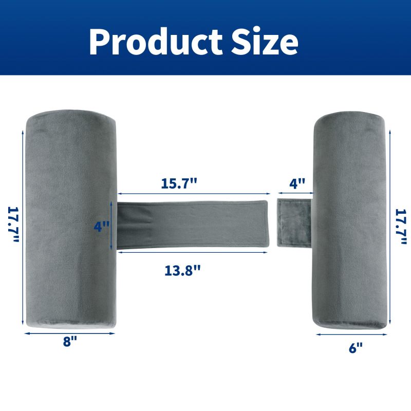 Body Pillow with Memory Foam Insert - Customized Support for Side and Back Sleepers - Grey Cylindrical Sleep Body Pillow for Better Breathing - Image 3