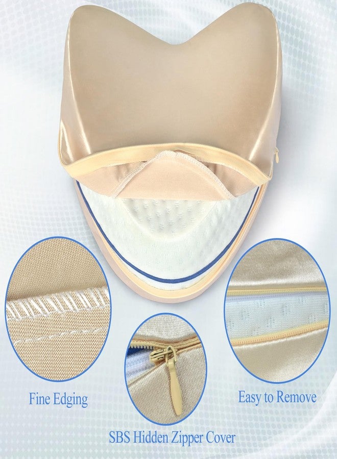 Zelimun Knee Pillow Cover 9.8" x9.8" x5.9", Leg Pillowcase Replacement, Pillow Cover for Heart Shaped Knee Pillow (Champange) - Image 3