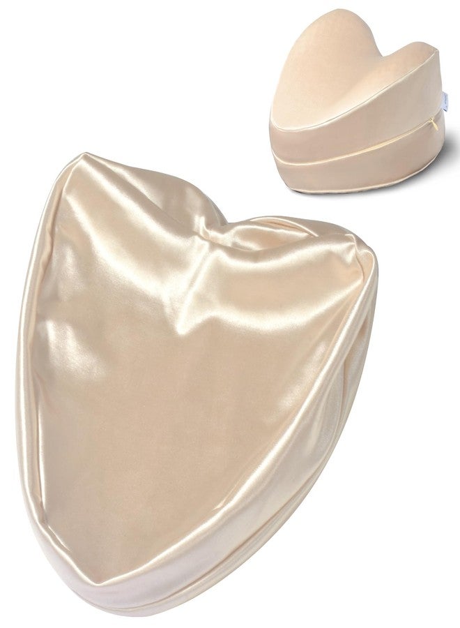Zelimun Knee Pillow Cover 9.8" x9.8" x5.9", Leg Pillowcase Replacement, Pillow Cover for Heart Shaped Knee Pillow (Champange) - Image 1