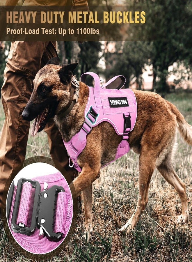 WINSEE Tactical Dog Harness for Large Dog, Heavy Duty Service Dog MOLLE Vest with 10 Pet Patches, No Pull Military Working Vest for Training Hunting Walking - Image 2