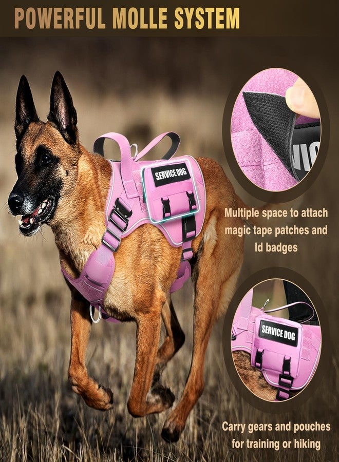 WINSEE Tactical Dog Harness for Large Dog, Heavy Duty Service Dog MOLLE Vest with 10 Pet Patches, No Pull Military Working Vest for Training Hunting Walking - Image 4