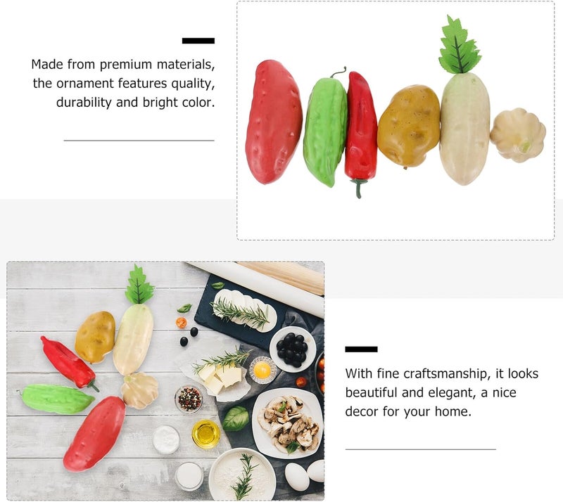 6pcs Simulation Vegetable and Fruit Decors Hanging Ornaments for Home Garden Office Interior Exterior Decoration Random Styles - Image 3