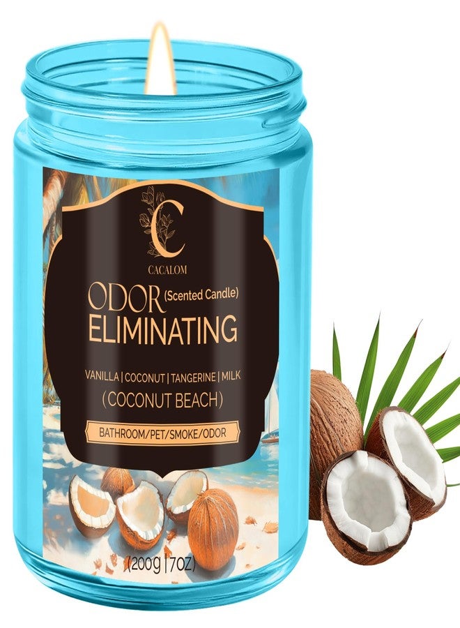 C CACALOM شموع معطرة برائحة جوز الهند لإزالة الروائح، شموع معطرة برائحة الحيوانات الأليفة للمنزل، شموع صويا بفتيلة واحدة، هدايا للنساء والرجال، مثالية لخلق جو مريح، مدة احتراق تزيد عن 50 ساعة - Image 1