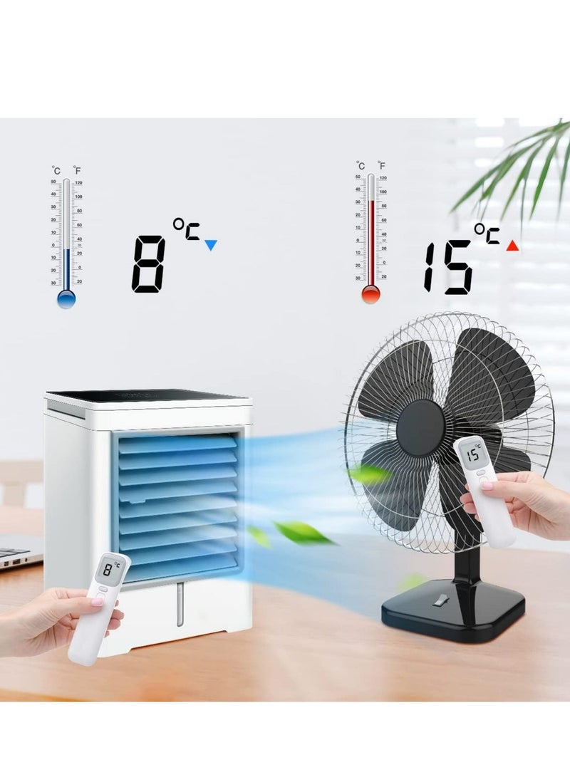 SYOSI Portable Air Conditioner, 3 Speeds Personal Evaporative Air Cooler with 1-6H Timer, Mini Air Conditioner Touch Screen, Quiet Portable AC Unit Fan for Office Desk Home Bedroom Camping Car  - Image 2
