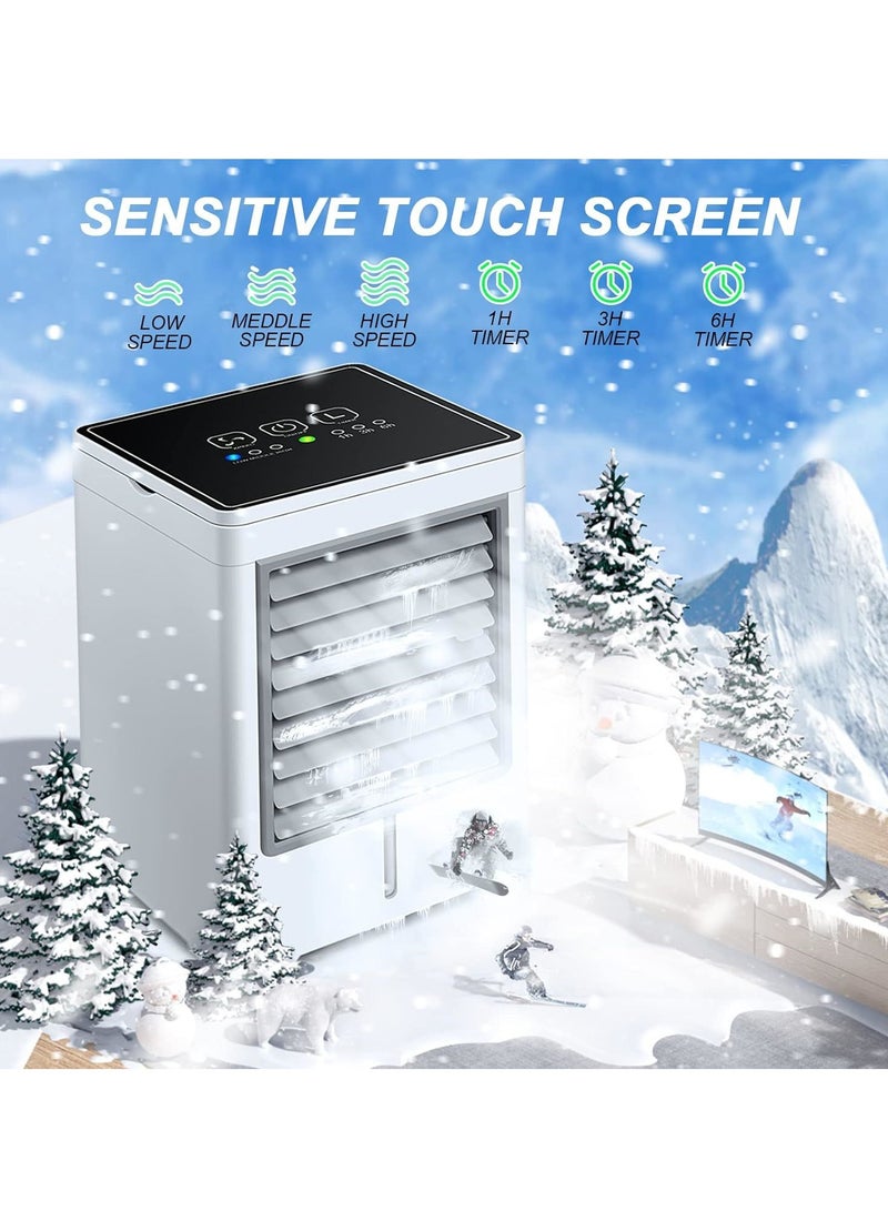 SYOSI Portable Air Conditioner, 3 Speeds Personal Evaporative Air Cooler with 1-6H Timer, Mini Air Conditioner Touch Screen, Quiet Portable AC Unit Fan for Office Desk Home Bedroom Camping Car  - Image 3