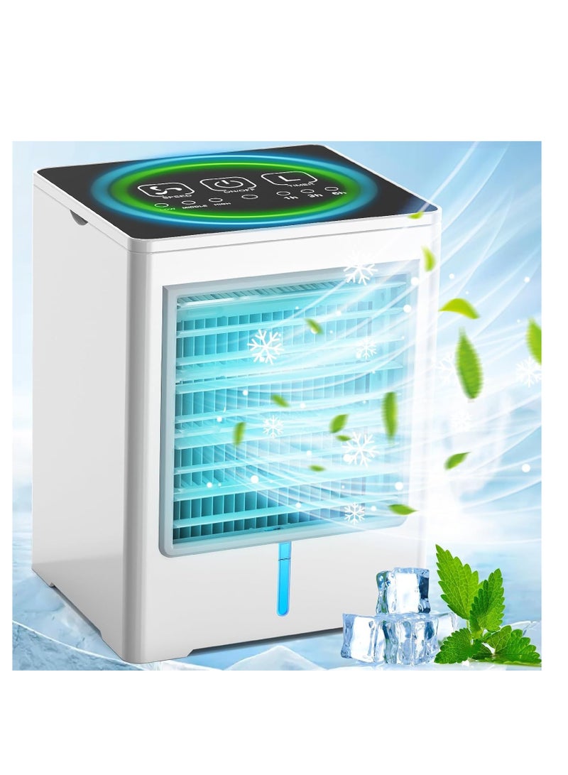 SYOSI Portable Air Conditioner, 3 Speeds Personal Evaporative Air Cooler with 1-6H Timer, Mini Air Conditioner Touch Screen, Quiet Portable AC Unit Fan for Office Desk Home Bedroom Camping Car  - Image 1