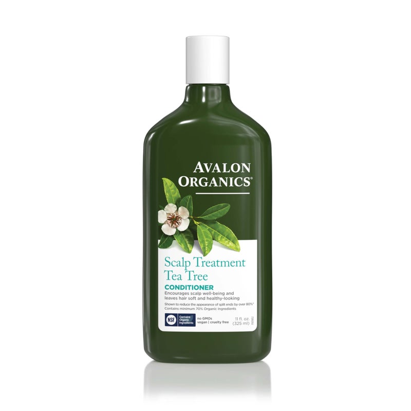Avalon Organics Scalp Treatment Tea Tree Conditioner, Encourages Scalp Well-Being and Leaves Hair Soft, 11 Fluid Ounces - Image 1