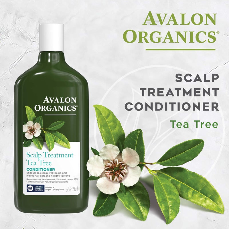 Avalon Organics Scalp Treatment Tea Tree Conditioner, Encourages Scalp Well-Being and Leaves Hair Soft, 11 Fluid Ounces - Image 5