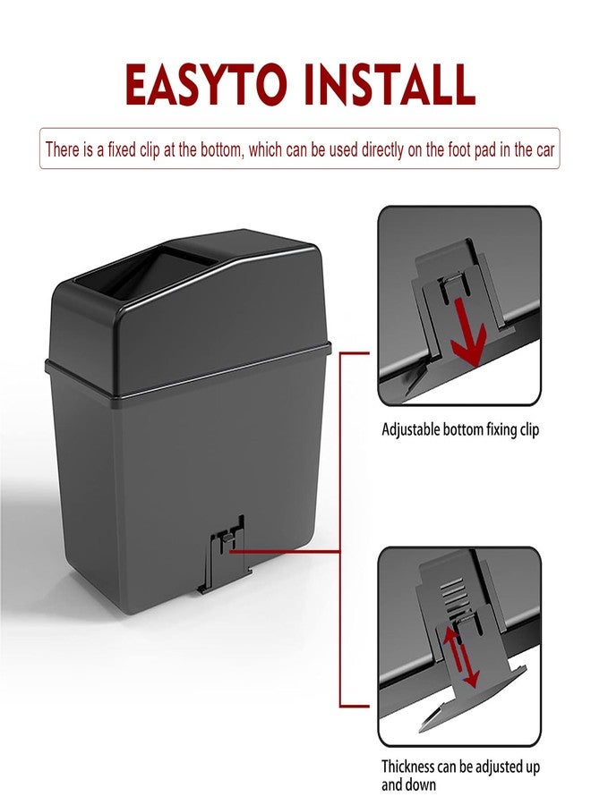 GKmow 1 Pack Car Trash Can with Lid, 8.2" x 7.8" x 3.9" Universal Waterproof Portable Car Trash Can, Multifunctional Odorless Organizer Can for Auto Office Home (Black) - Image 3