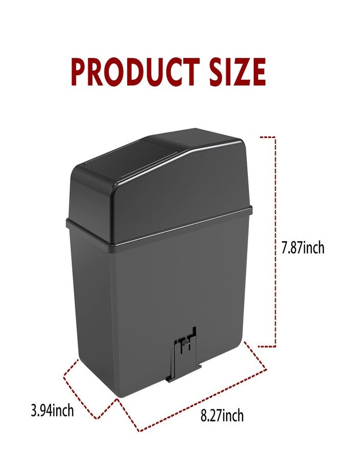 GKmow 1 Pack Car Trash Can with Lid, 8.2" x 7.8" x 3.9" Universal Waterproof Portable Car Trash Can, Multifunctional Odorless Organizer Can for Auto Office Home (Black) - Image 2
