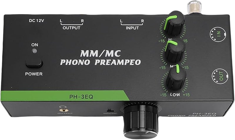 Fockety MM MC Phono Preamplifier with 3 Band EQ 5 Pin XLR Low Noise US Plug - Image 2