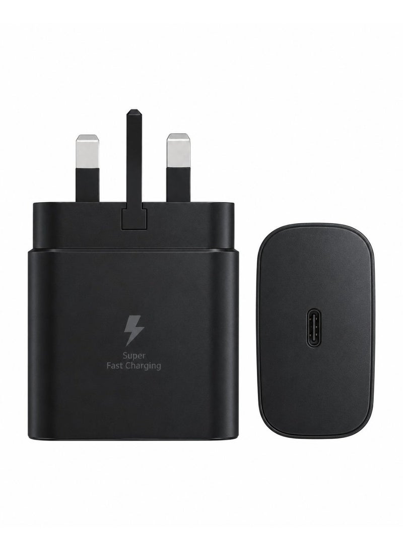 شاحن جداري سريع 45 واط بتقنية PD بمنفذ USB-C، شاحن Power Delivery للأجهزة المتوافقة مع USB-C، قابس بريطاني ثلاثي، تصميم مدمج، أسود - Image 2