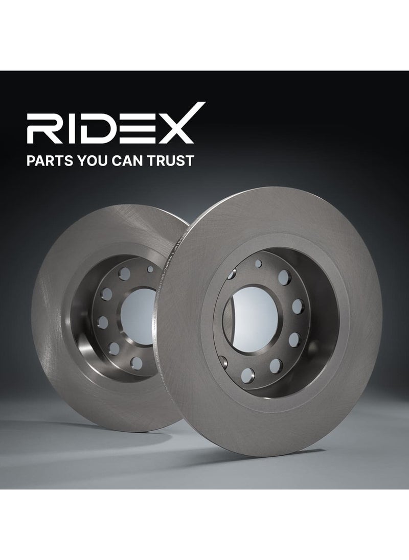 ريديكس - RIDEX - مجموعة أقراص الفرامل (الخلفية) لسيارات أودي / فولكس فاجن - 5Q0615601E / 1K0615601N / 5QM615601A / JZW698601AQ / 3QF615601A / 3QD615601A - Image 1