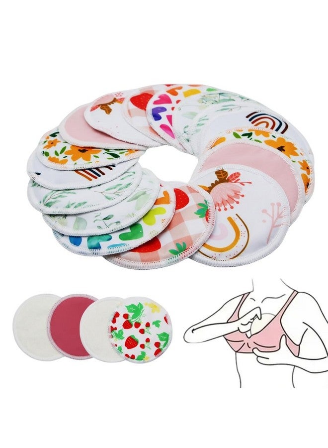 أسينابي وسادات صدر Asenappy بطبعات عشوائية للأمهات المرضعات، قابلة لإعادة الاستخدام والغسل (8 قطع بطبعات عشوائية) - Image 2