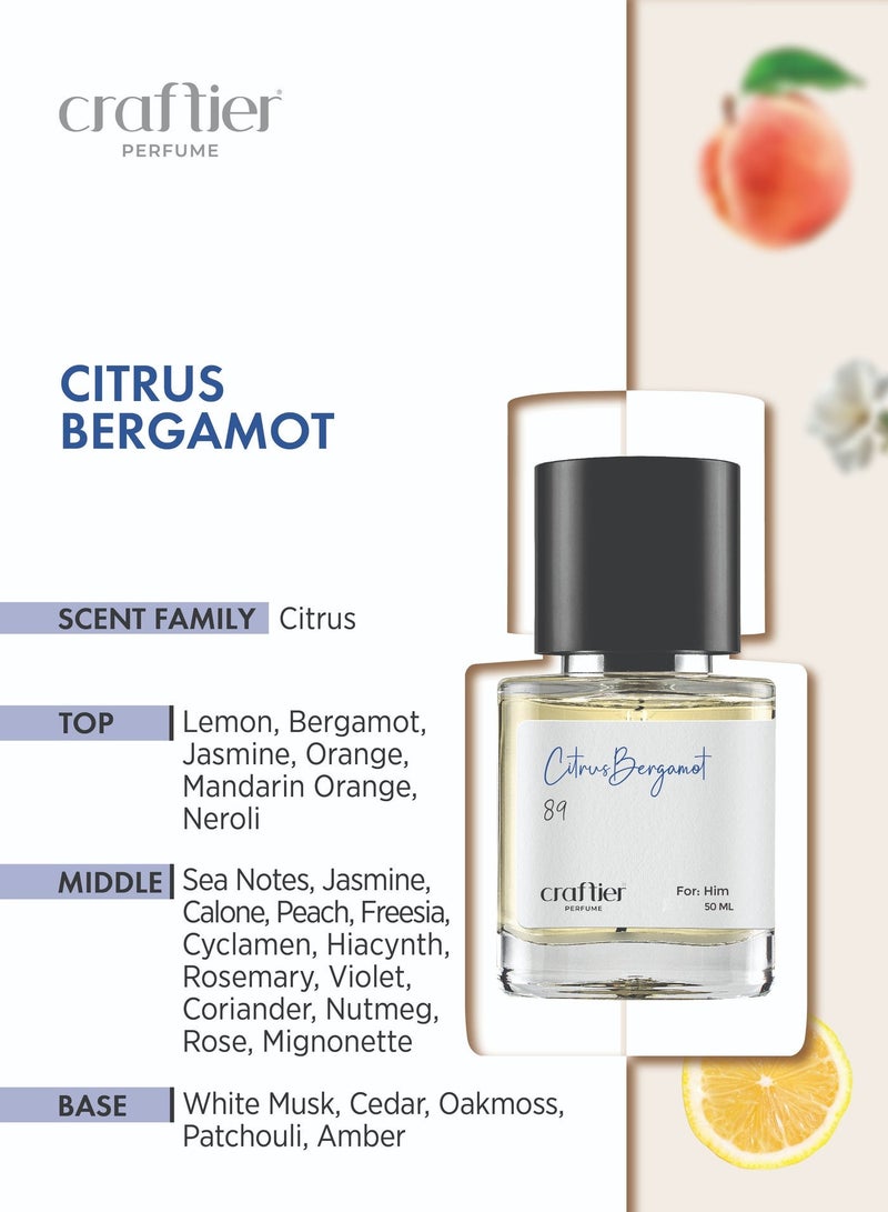 Craftier Perfume CITRUS BERGAMOT - Inspired of-ACQUA DI GIO, Eau De Parfum for Men - 50ml, Long Lasting Citrus Fragrance Upto 36 Hrs, Travel Size Men's Perfume - Image 3