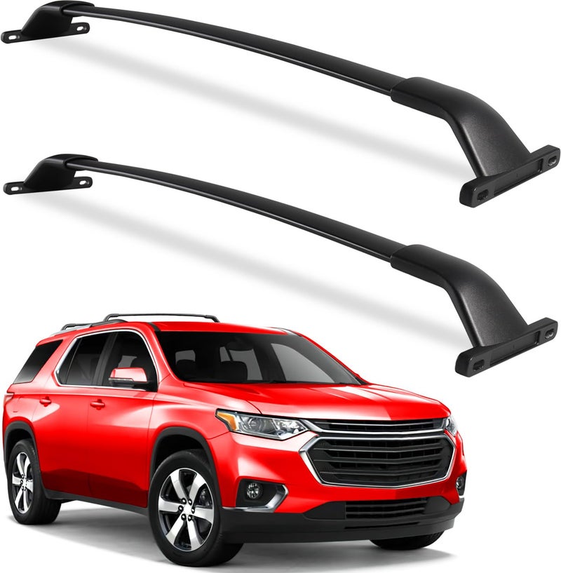 Wonderdriver Roof Rack Cross Bars 220lb Compatible with Chevy Chevrolet Traverse 2018 2019 2020 2021 Heavy Duty Crossbar Luggage Racks Roof Rail Rooftop Luggage Carrier Canoe Kayak Cargo Accessories