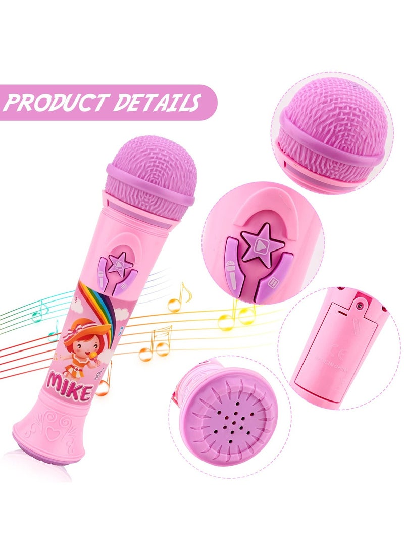 Microphone for Girls, Karaoke Wireless Microphone for Kids Girls' Bluetooth Microphone Party Music Toy Handheld Musical Toy for Age 5-10 Girls (Pink) - Image 3