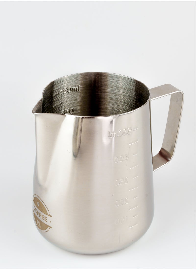 CoffeePL Stainless Steel Milk Frothing Pitcher Silver 550ml  - Image 4