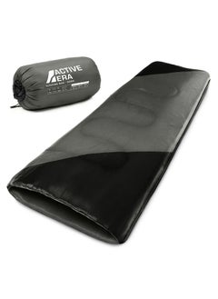 ACTIVE ERA Era Premium Envelope Sleeping Bag For Adults And Kids, Lightweight & Warm For Traveling, Camping, Hiking, Indoor & Outdoor Activities - Rectangle, 190 X 75 Cm - Black  - Image 1