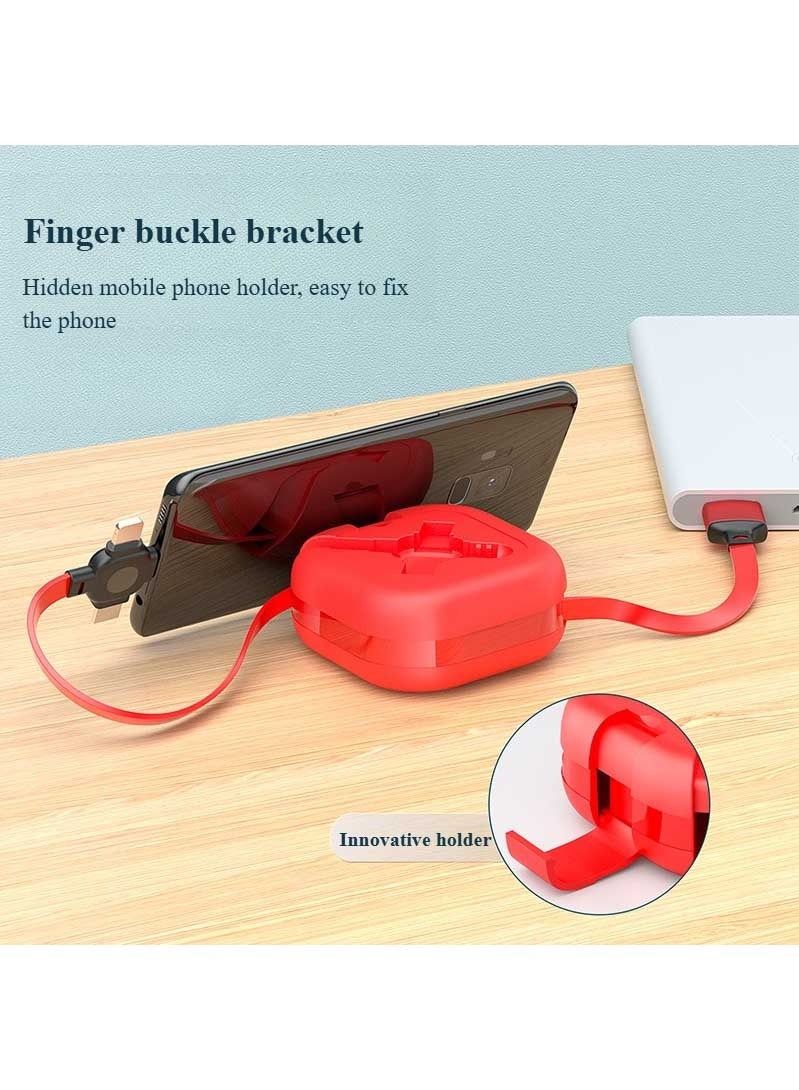 Beauenty Multi Charging Cable, Retractable Multi Charging Cord 3 in 1 Fast Charger Cord, Multi Charging Adapter and Mobile Phone Holder - Image 4
