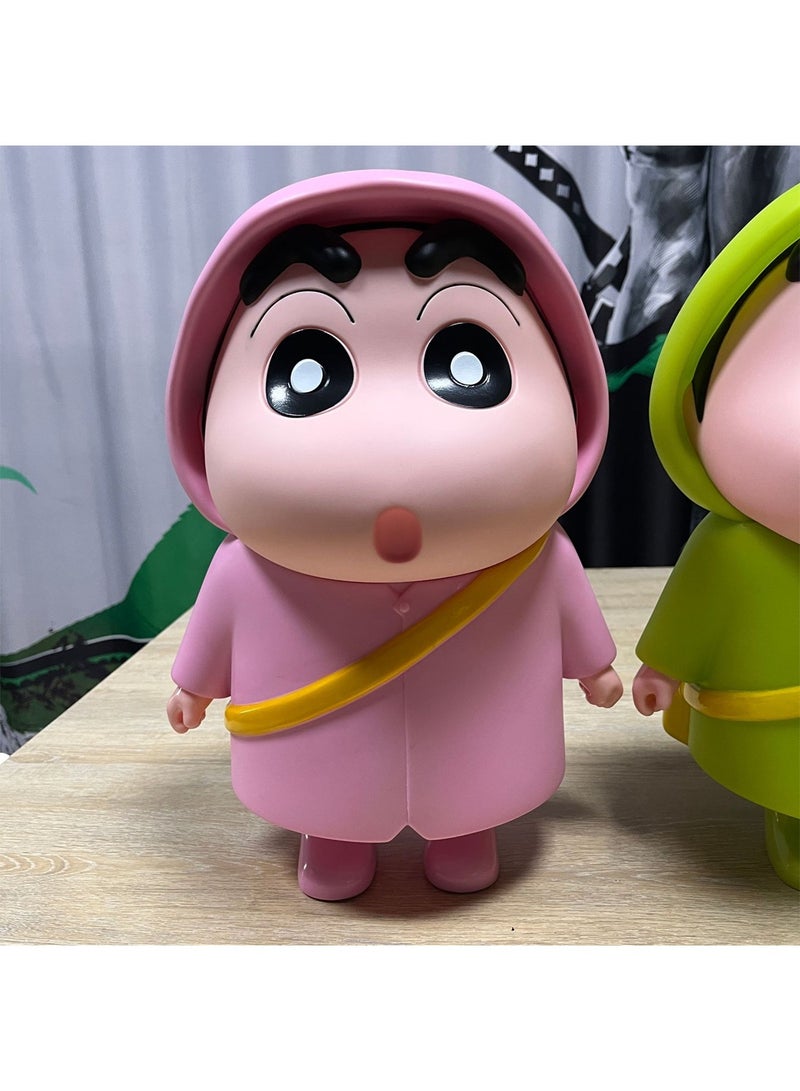 Cute Anime Doll Large Pink Raincoat Shin-Chan Model Cute Pink Raincoat Nohara Shinnosuke Model Ornaments 42Cm  - Image 1